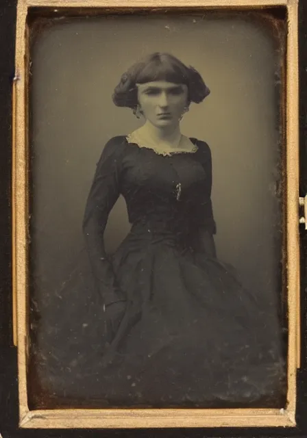 Prompt: daguerreotype of a woman