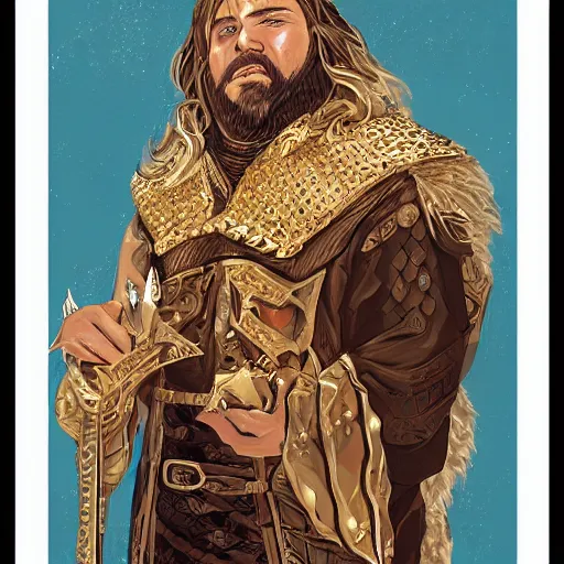 Prompt: a painting of hordor from game of thrones, dripped out, diamonds, diamond chain, gold rings, gold watch, stylish, gold grill by sachin teng