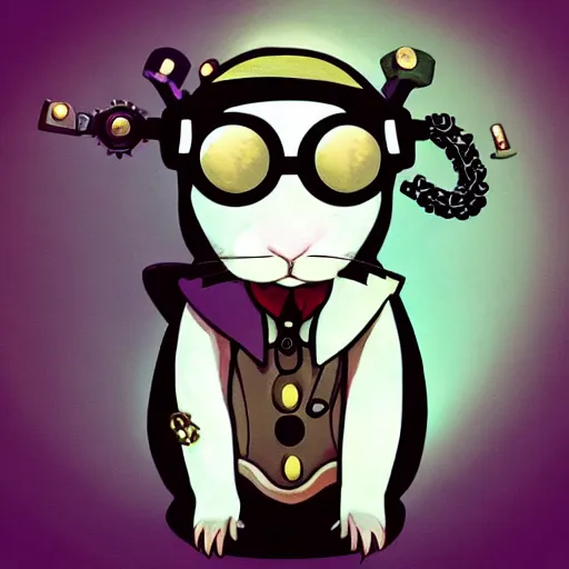 Image similar to a rat with steampunk googles, by rebecca sugar