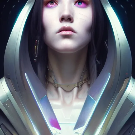 Prompt: portrait painting of a cyberpunk olivia hye from loona, ultra realistic, concept art, intricate details, eerie, highly detailed, photorealistic, octane render, 8 k, unreal engine. art by artgerm and greg rutkowski and magali villeneuve and alphonse mucha
