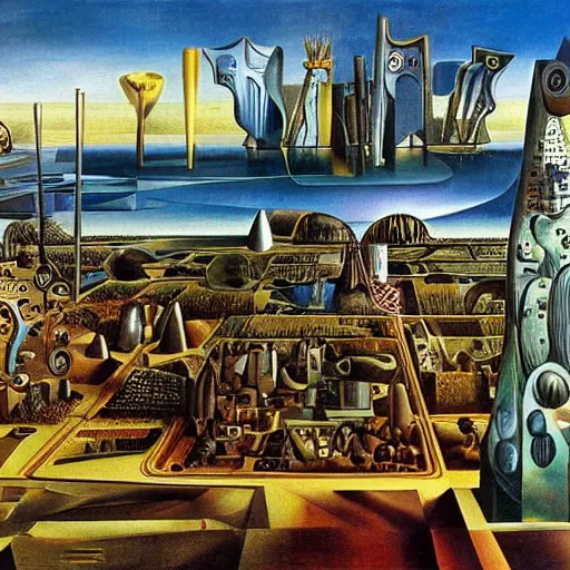 Image similar to utopian city by salvador dali.