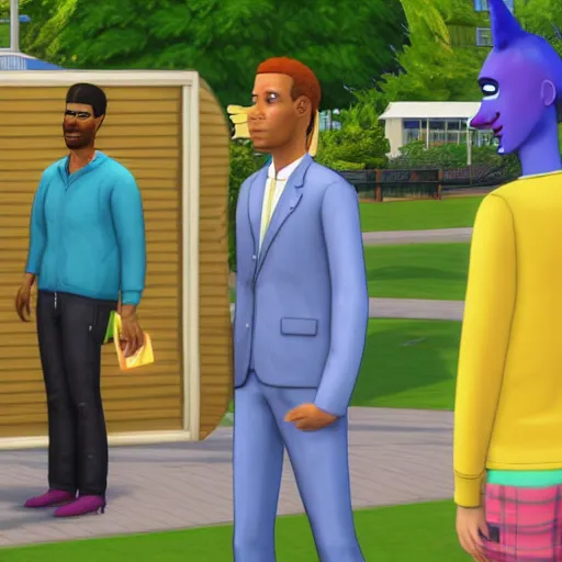 Prompt: Bojack Horseman in the Sims 4