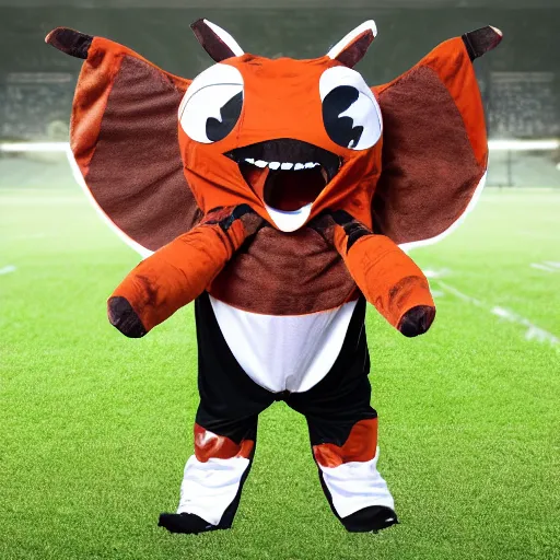 Image similar to sports team mascot, bug roach mascot costume, cocroach, the cocroaches, football mascot, anthropomorphic cocroach HD official photo, high quality costume