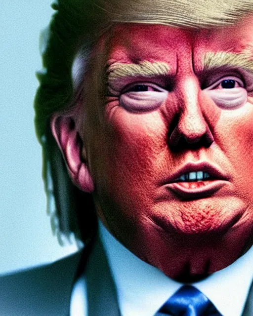 Image similar to donald trump as the big lebowski, photorealistic, photographed in the style of annie leibovitz