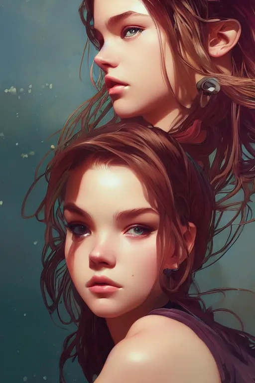 Image similar to portrait of barbara palvin, ambient lighting, 4 k, ilya kuvshinov, rossdraws, alphonse mucha, jung gi kim, artstation