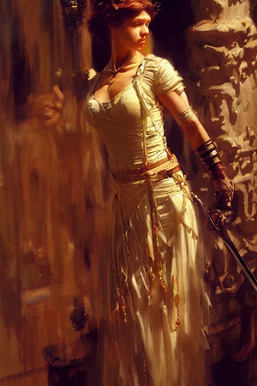 Image similar to sword maid, highly detailed painting by gaston bussiere, craig mullins, j. c. leyendecker 8 k