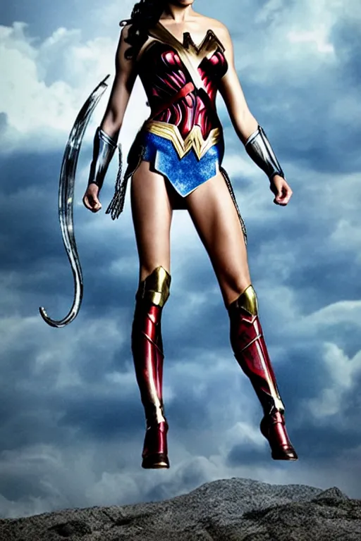 Image similar to Gal Gadot as Wonder Woman with athletic body, stunning photograph