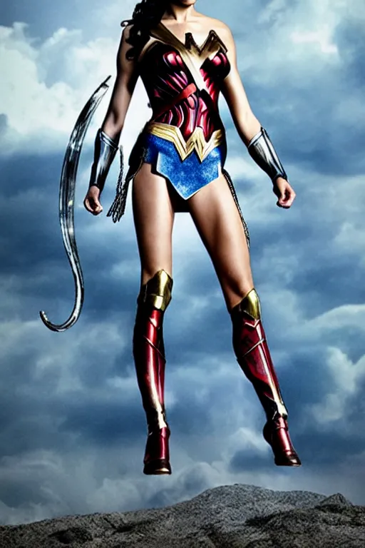 Gal Gadot as Wonder Woman with athletic body, stunning