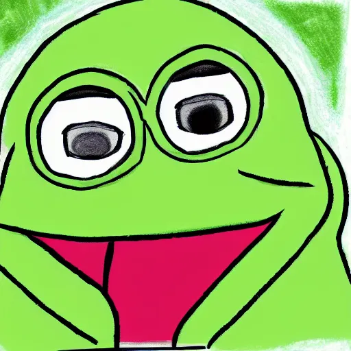 Prompt: drawing of joe biden as pepe the frog