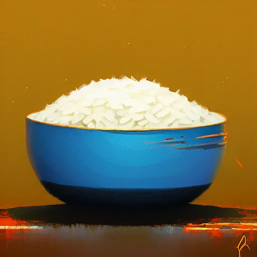 Prompt: a bowl of rice, by anato finnstark, by alena aenami, by john harris, by ross tran, by wlop, by andreas rocha