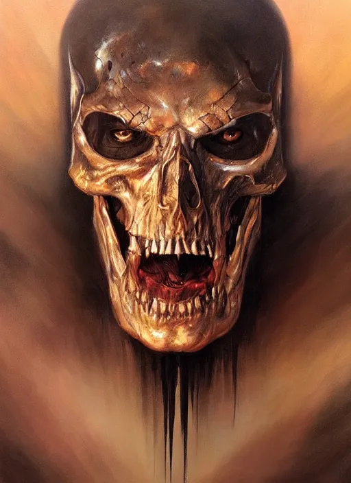 Image similar to a epic portrait of the god of death, art by boris vallejo and greg danton and denys tsiperko, detailed, hyperrealism, artstation