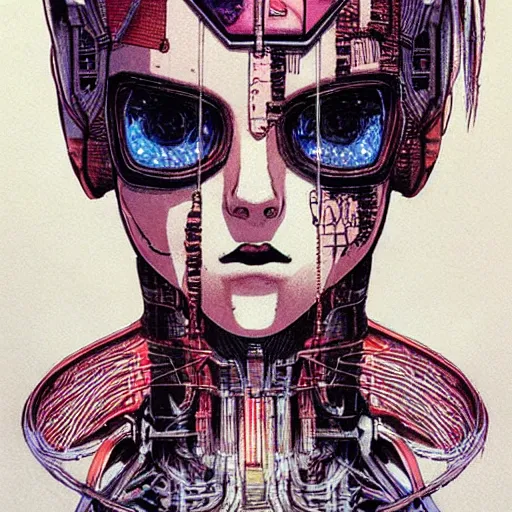 Image similar to android, killer - girl, high detail of the face, 1 / 8 katsuya terada, style of cyberpunk, night, city,