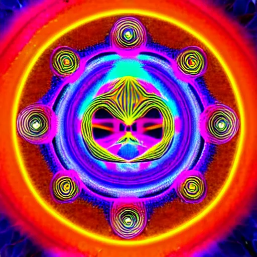 Image similar to dmt ego of death, over sacred geometry psychedelic hallucination, 8 k, high quality