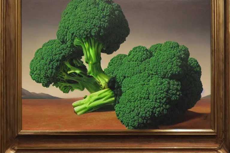 Image similar to broccoli music, surrealism, elegant oil painting, highly detailed