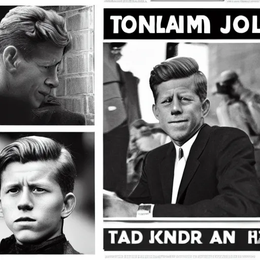 Image similar to tom holland as jfk