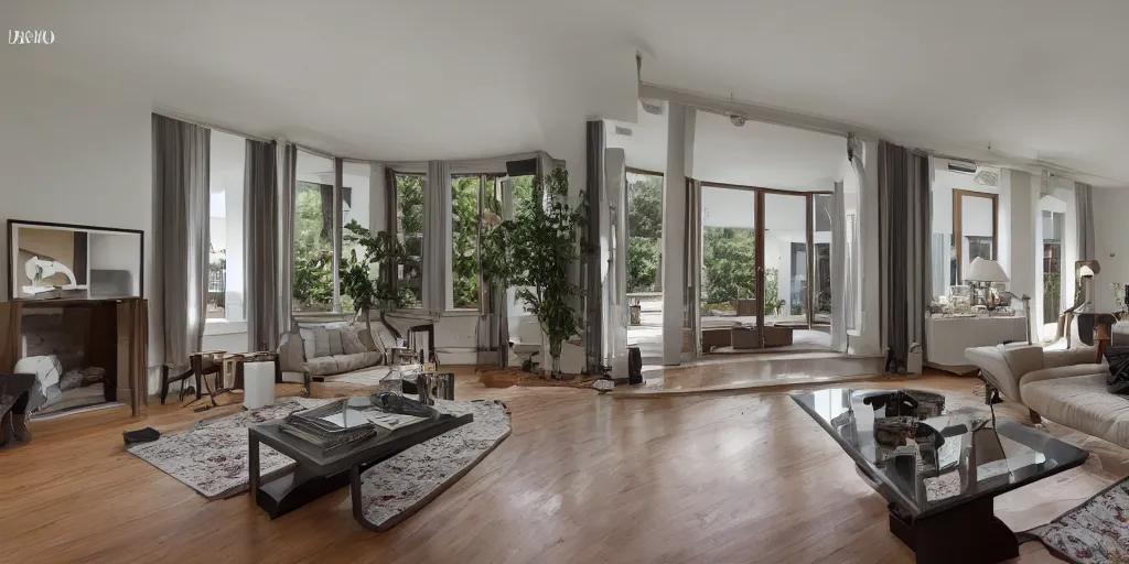 Image similar to photo still of interior, architecturaldigest empty living room, no furnitures, big open floor 8 k, 8 5 mm f 1. 8