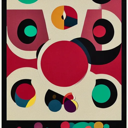 Image similar to graphic design poster by palefroi, elements in a composition, risoprint, color circles
