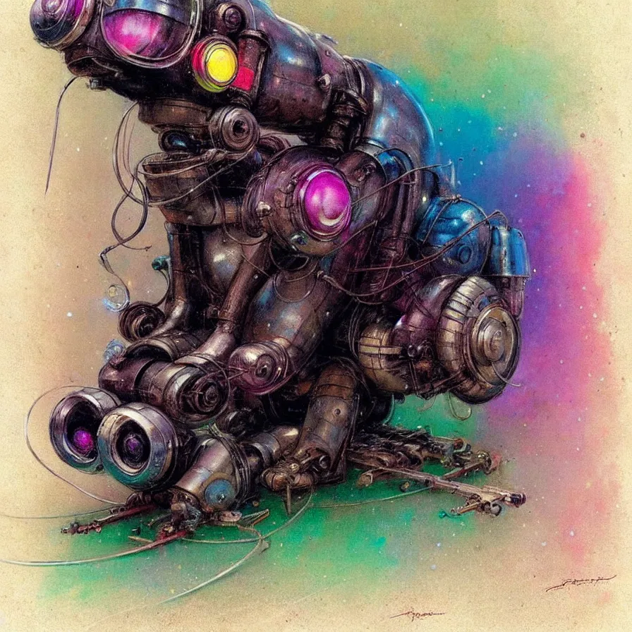 Prompt: ( ( ( ( ( 1 9 5 0 s retro future robot rat muted rainbow colors. ) ) ) ) ) by jean - baptiste monge!!!!!!!!!!!!!!!!!!!!!!!!!!!!!!