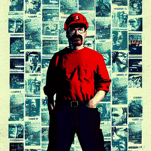 Prompt: a movie poster of breaking bad starring super mario, movie poster, 4 k