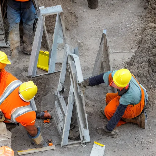 Image similar to construction workers working on a portal photo