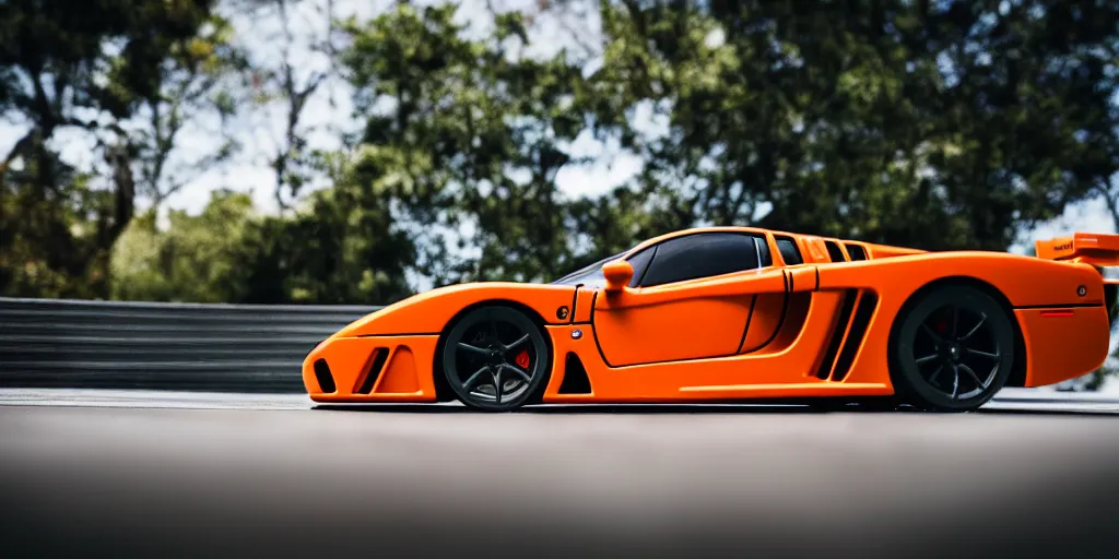 Image similar to Hot Wheels, saleen s7, supercar, cinematic, 8k, depth of field, bokeh.