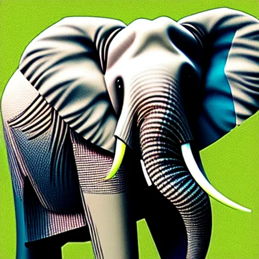 Image similar to elephant with a spiralling horn, ultra realistic,.