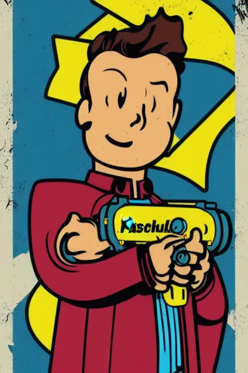 Image similar to fallout 7 6 retro futurist illustration art by butcher billy, sticker, colorful, illustration, highly detailed, simple, smooth and clean vector curves, no jagged lines, vector art, smooth andy warhol style