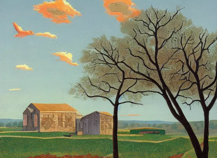 Prompt: folk art, lowbrow, matte painting, 3 - d highly detailed, in the style of anna mary robertson moses,