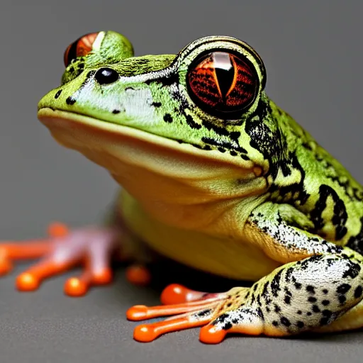 Image similar to a portrait photo of frog dog rabbit gecko, award winning photography, 5 0 mm