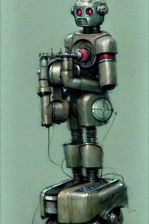 Image similar to ( ( ( ( ( 1 9 5 0 s retro future android robot mechanic. muted colors., ) ) ) ) ) by jean - baptiste monge,!!!!!!!!!!!!!!!!!!!!!!!!!