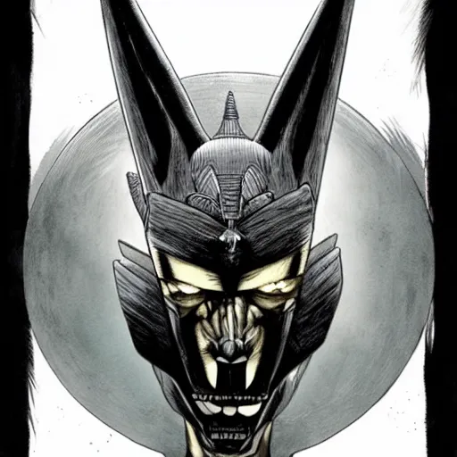 Prompt: portrait of Anubis, angry, in Travis Charest style