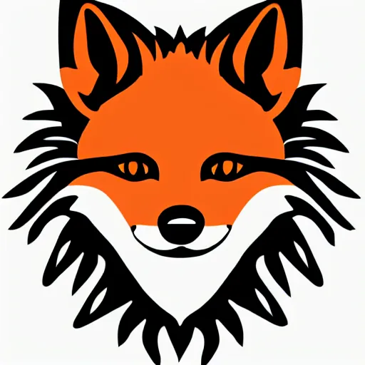 Prompt: a vector logo of the head of a fox looking at a candle