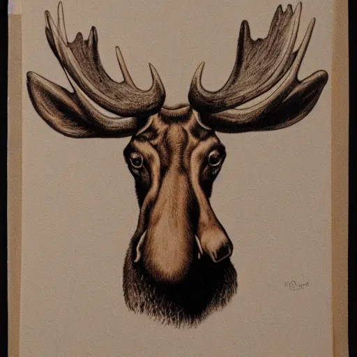 Image similar to anthropomorphic moose, portrait