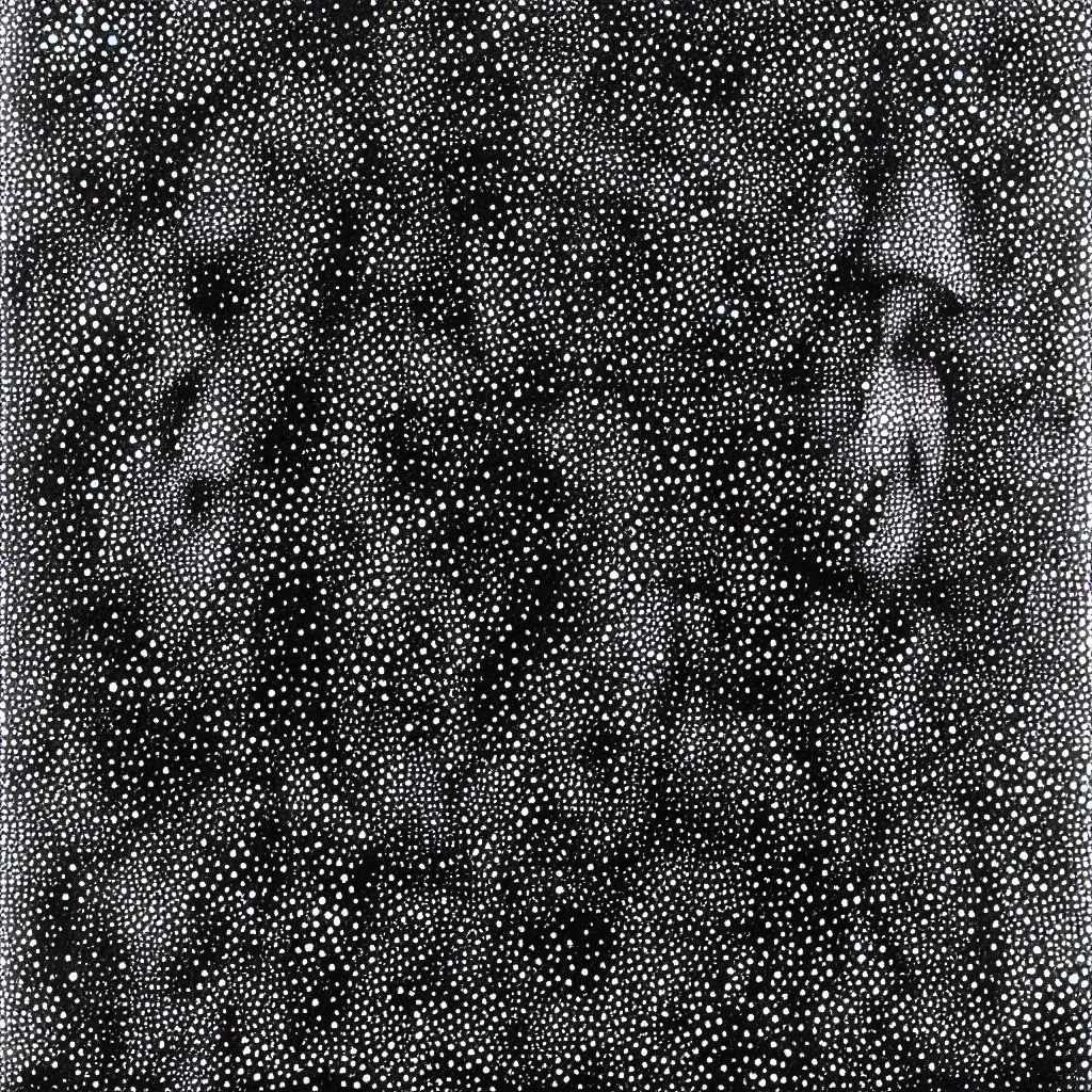 Prompt: face made out of planet, faceless people dark, dots, drip, stipple, pointillism, technical, abstract, minimal, style of francis bacon, asymmetry, pulled apart, cloak, hooded figure