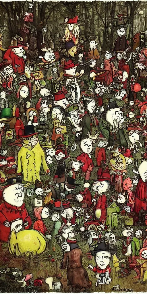 Image similar to a thanksgiving scene by alexander jansson and where's waldo