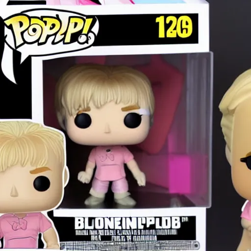 Image similar to blond catboy with pink shirt funko pop, funko pop