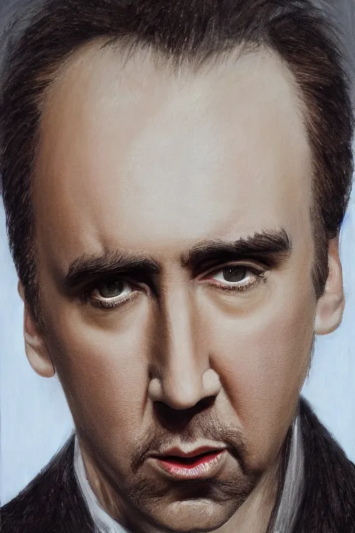 Image similar to nicholas cage, portrait, unreak engine 5, extremely detailed,