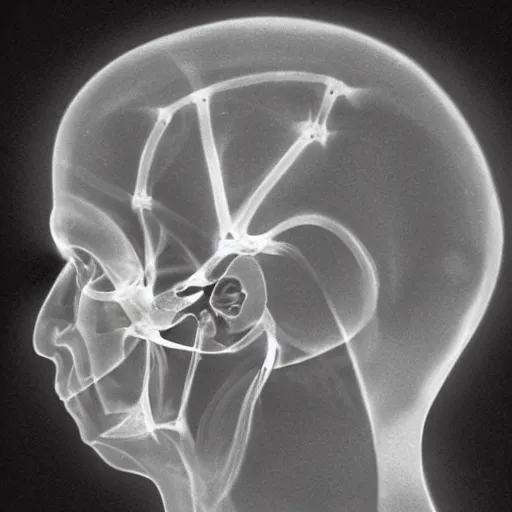 Prompt: x-ray picture of donald trump's head
