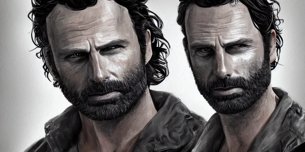 Prompt: highly detailed photo of rick grimes, digital painting, trending on artstation, high resolution, transparent background