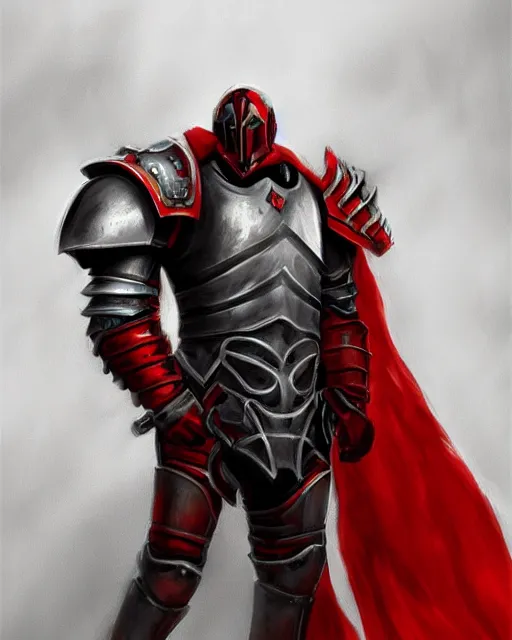 Image similar to knight armored in red, fantasy art, trending on artstation