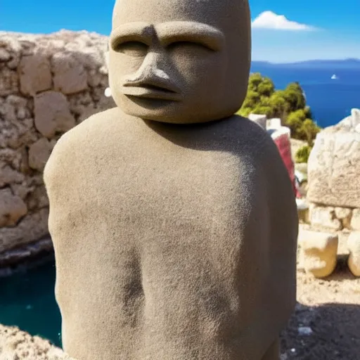 Image similar to volumetric 3 d statue of sponch bob in greece ancient style