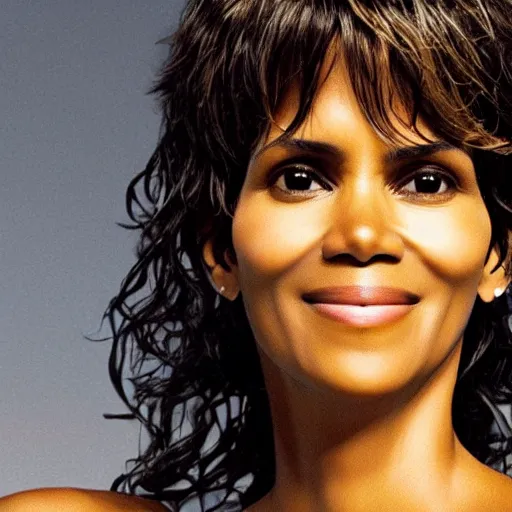 Prompt: halle berry as an anthropomorphic blueberry