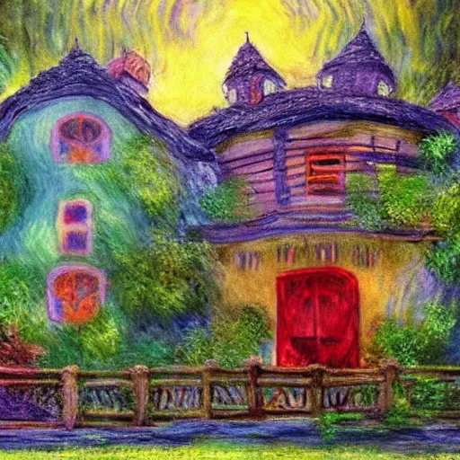 Prompt: monster house movie painted by monet