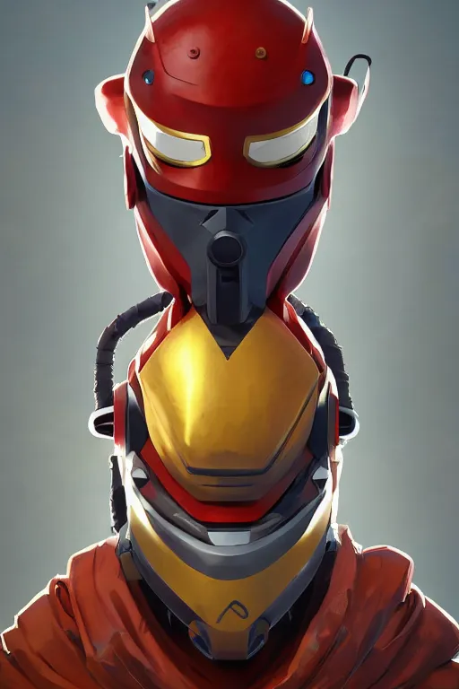 Prompt: epic robot ninja mask helmet stylized as fornite style game design fanart by concept artist gervasio canda, behance hd by jesper ejsing, by rhads, makoto shinkai and lois van baarle, ilya kuvshinov, rossdraws radiating a glowing aura global illumination ray tracing hdr render in unreal engine 5