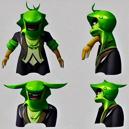 Image similar to anthropomorphic pickle man, fortnite character design