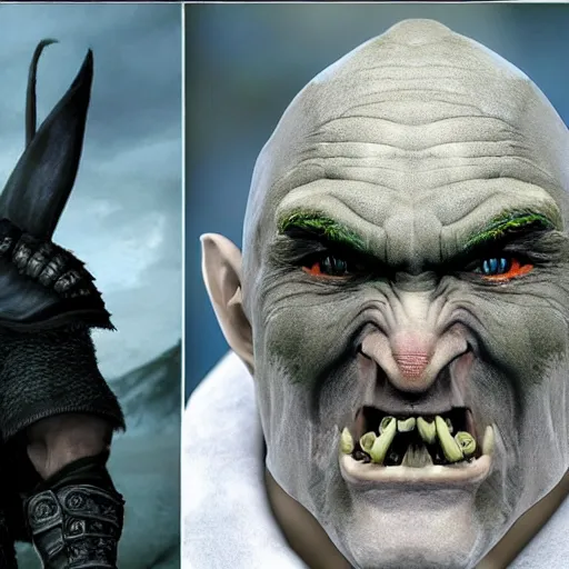 Image similar to putin as an orc from lord of the rings