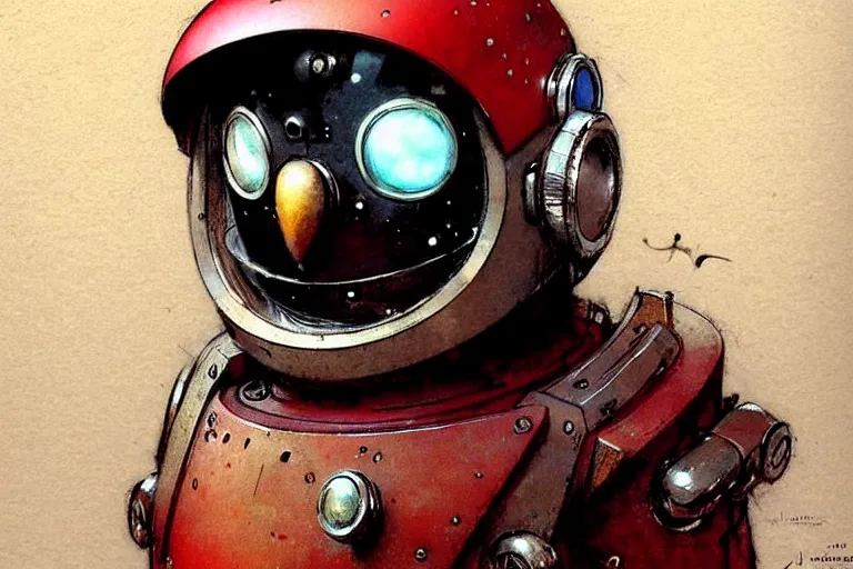 Image similar to adventurer ( ( ( ( ( 1 9 5 0 s retro future robot android fat wise old owl android. muted colors. ) ) ) ) ) by jean baptiste monge!!!!!!!!!!!!!!!!!!!!!!!!! chrome red