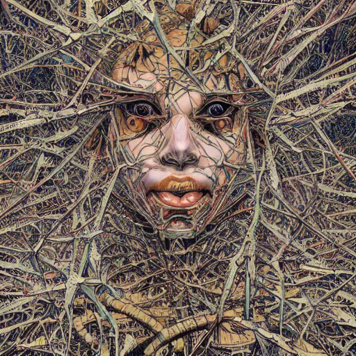 Prompt: shintaro kago yoji shinkawa and victo ngai godmachine psychedelic deepdream gravely heavenly cellular human body apophasis glorious energy of the sun cybernetic organism of pure energy and light synthetic emotional symposium of death psychedelic psychological conundrums intricate detailed hyperrealism photo - realistic demon hyperdetailed intricate hyperrealism beautiful forest