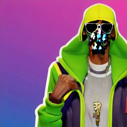 Image similar to snoop dog as a fortnite character