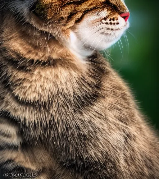 Prompt: award winning 5 5 mm close up portrait color photo of an admiral cat in full military outfit and aviators, in a park by luis royo. soft light. sony a 7 r iv
